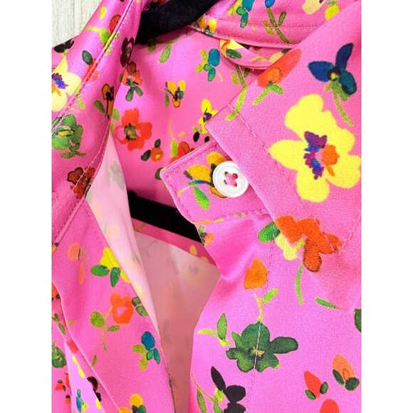 Ann Mashburn Sz S Isla Maxi Dress Pink Floral Charmeuse EUC - Picture 11 of 16